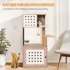 Cat Tree with Litter Box Enclosure