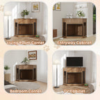 44.6" Corner MDF Dog Crate Furniture for Small/Medium Dogs