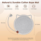 Cat Scratcher Mat Natural Cotton Rope Cat Scratch Pad Round Horizontal Floor Cat Scratching Pads For Indoor Cats  Cat Furniture Protector For Wall Couch Carpets  Sofas