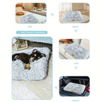1pc Extra Large Fleece Lined Dog Bed & Cat Mat - Thickened Comfortable Warm Polyester, Easy to Remove & Washable, Square Design for All Dog Breeds & Sizes, Pet Bedding, Cozy Pet Furniture, Plush Pet Furniture, Durable Pet Fur