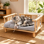 Elevated Cat & Small Dog Bed – Plush Mattress, Up to 60 lbs