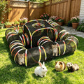5-in-1 Outdoor Cat Enclosure with Tunnels, Portable Pop-Up Catio Playpen