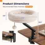 Cat Desk Bed with 360° Rotating Perch and Clamp Mount