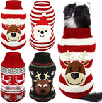 4-Pack Christmas Dog Sweaters – Festive Knit Pet Apparel, S–XL