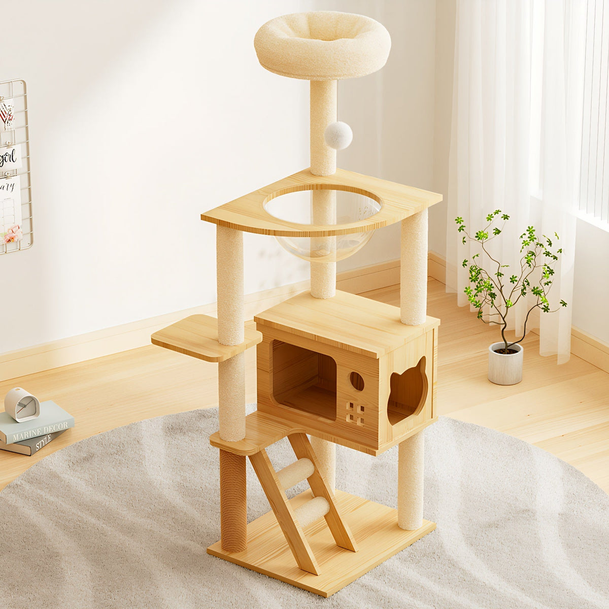 48.8" Modern Cat Tower for Indoor Cats