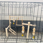 Hamiledyi Small Bird Playground Natural Wood for Top of Cage Bird Play Stand Bird Stands for Parrots Bird Perch Stand Bird Play Gym Bird Toys for Small Bird Parrot Cockatiel Love Birds Budgie