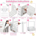 Dog Storage Organizer Wooden Closet Toy Bin Clothes Rack Hangers Pink/White
