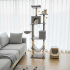 80 Inches Tall Cat Tree with 2 Large Condos and Dangling Toys