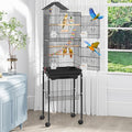 YITAHOME 62 Inch Large Bird Cage - Metal Flight Cage with Rolling Stand, Feeding Doors & Hanging Accessories for Parrots Cockatiels Conures Lovebirds Parakeets Small Birds