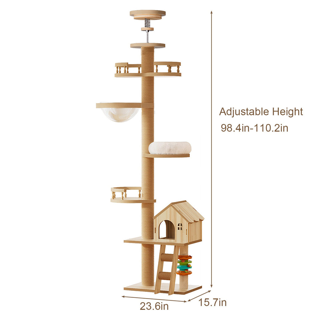 Floor to Ceiling Cat Tree with Scratching Post