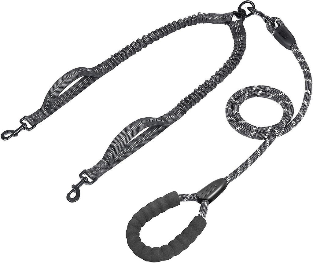 Pet Double Leash, One For Two, Double-Headed Dog Leash, 2 Dog Leashes, Telescopic Elastic Luminous Anti-Tangle Dog Leash