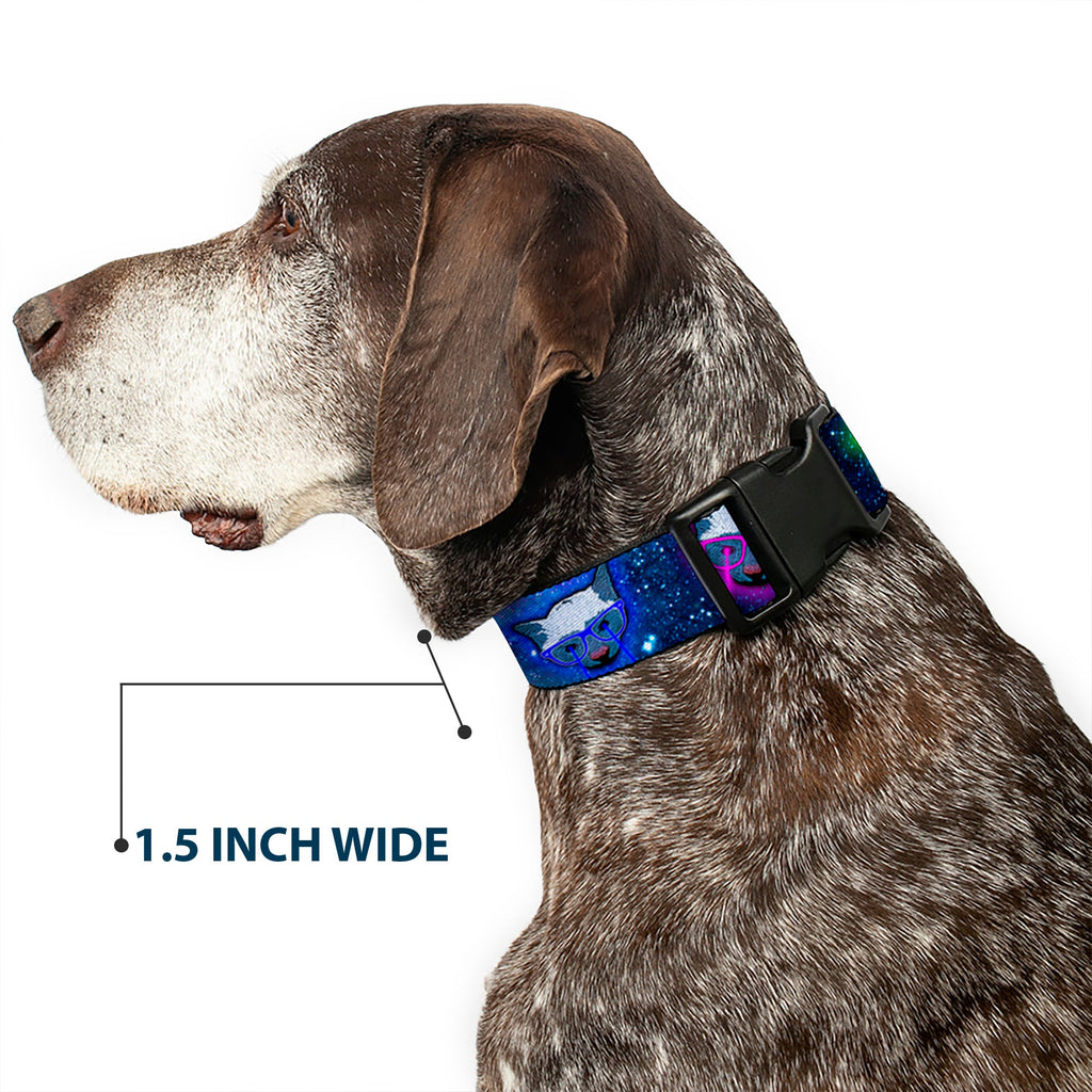 Plastic Clip Collar - Laser Eye Cats in Space