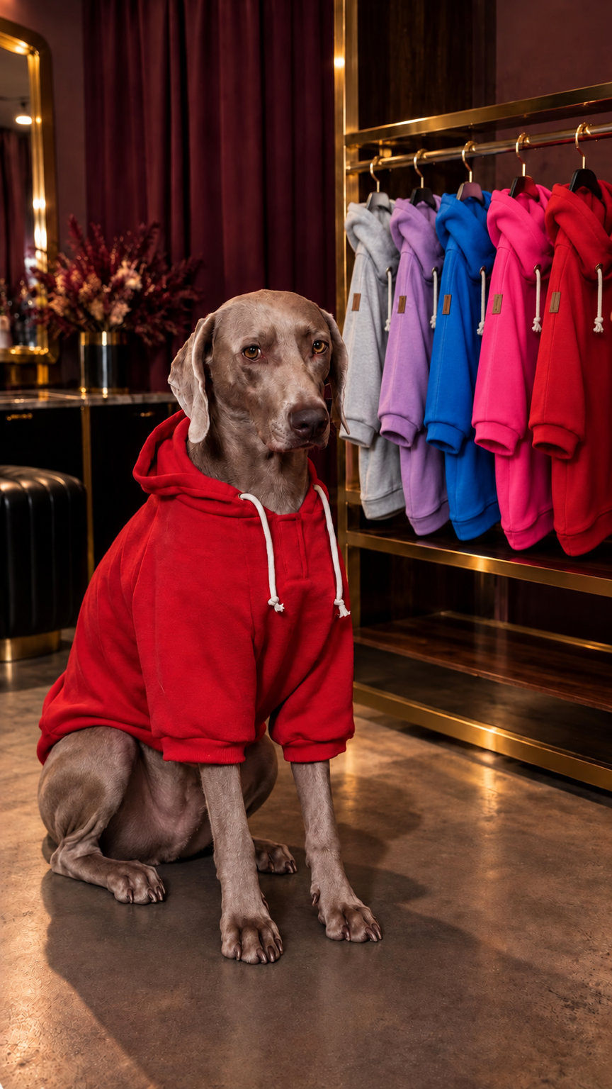 Colorful Polyester Dog Hoodie with Pocket & Leather Patch