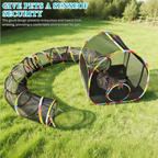 Outdoor Cat Enclosure with 134" Tunnel, XL Pop-Up Cat Tent & Playpen