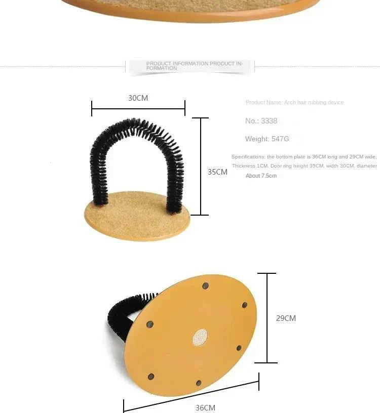 Cat Arch Self Groomer with Scratching Base