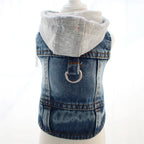 Denim Dog Hoodie Jacket for Small Dogs & Cats