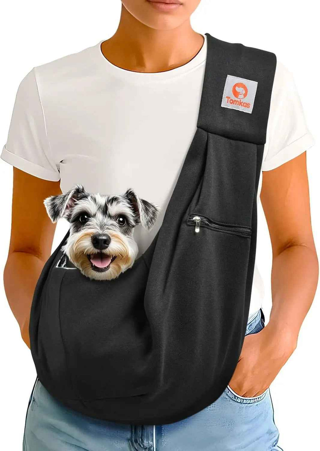 Small Dog Sling Carrier – Hands-Free Pet Pouch for Dogs & Cats, 3–10 lbs