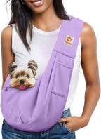 Small Dog Sling Carrier – Hands-Free Pet Pouch for Dogs & Cats, 3–10 lbs