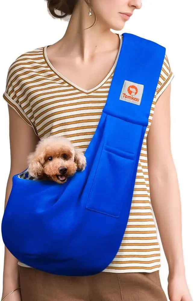Small Dog Sling Carrier – Hands-Free Pet Pouch for Dogs & Cats, 3–10 lbs
