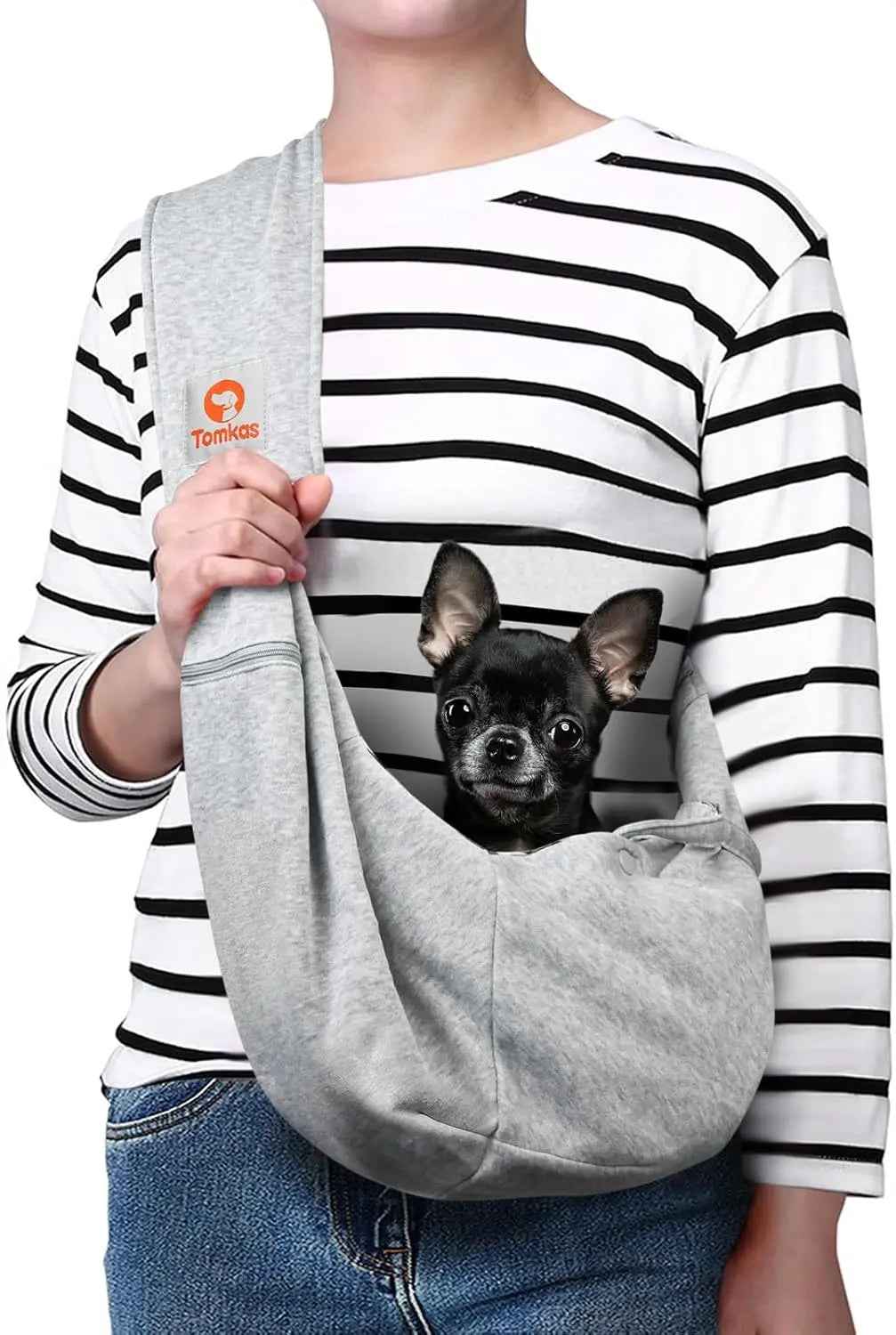 Small Dog Sling Carrier – Hands-Free Pet Pouch for Dogs & Cats, 3–10 lbs
