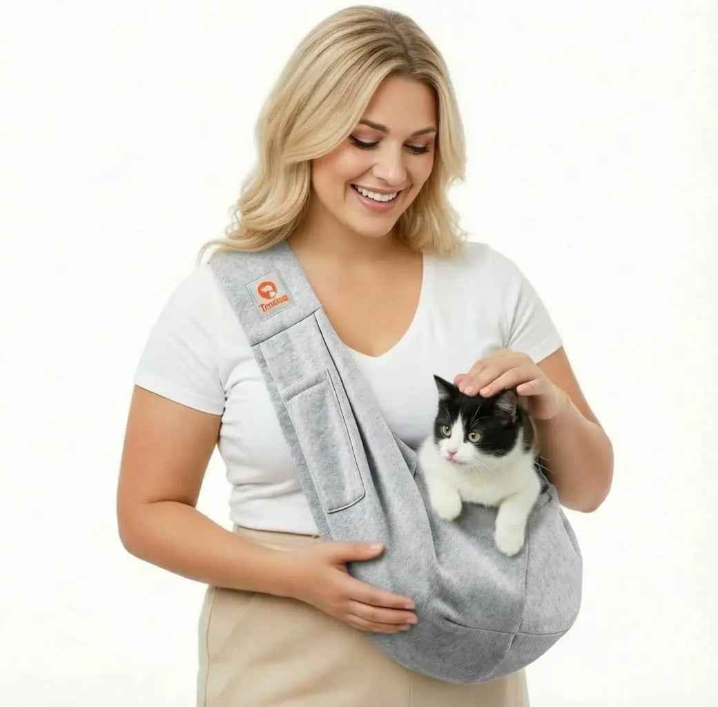 Small Dog Sling Carrier – Hands-Free Pet Pouch for Dogs & Cats, 3–10 lbs