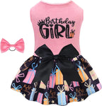 Velvet Dog Birthday and Holiday Dress  For Small Dogs Puppy Holiday Skirt XXS–L