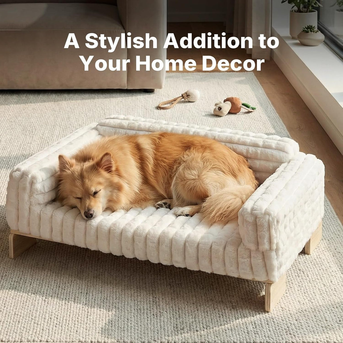 Elevated Wooden Pet Sofa Bed – 2 Sizes, 2 Colors