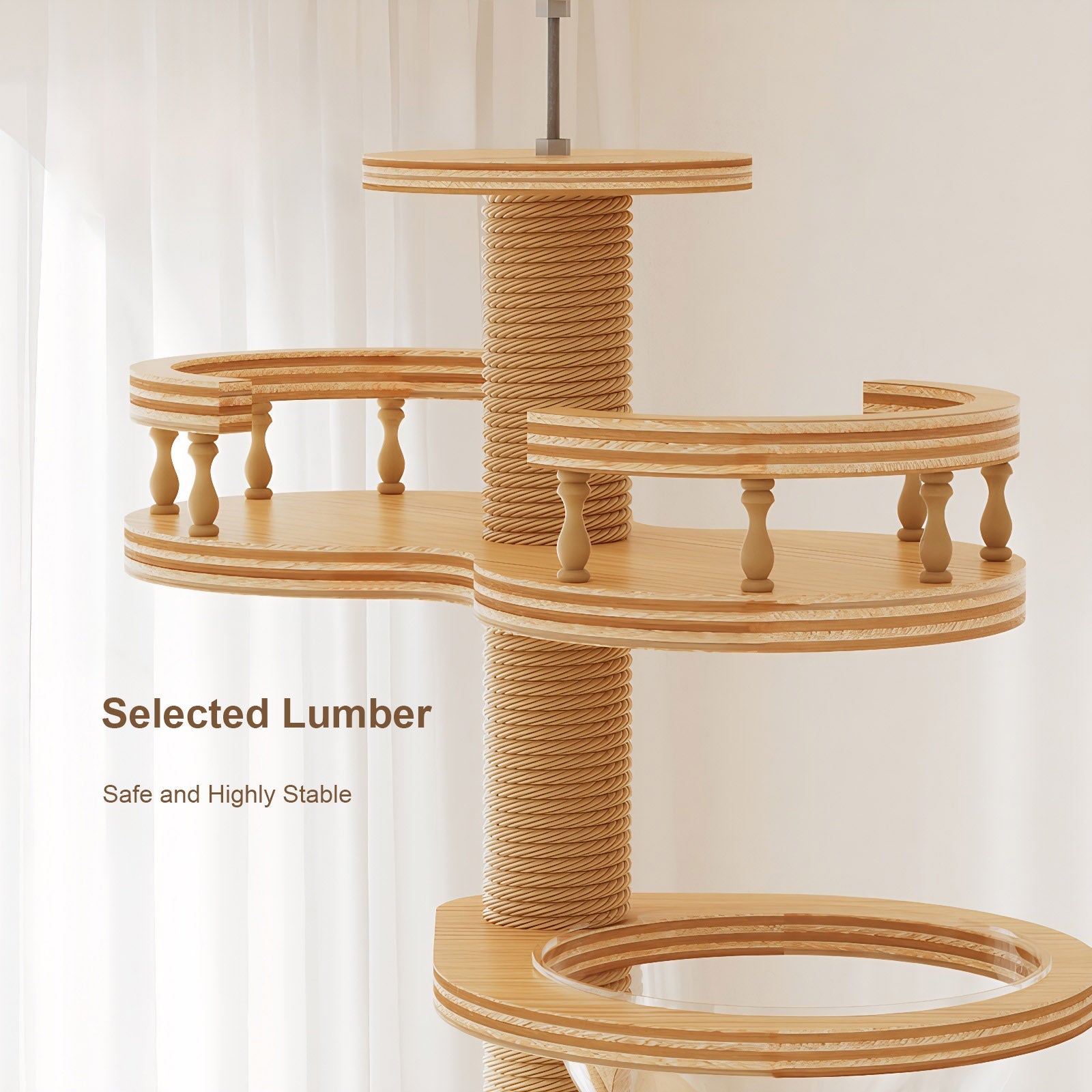 Floor to Ceiling Cat Tree with Scratching Post