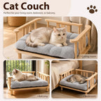 Elevated Cat & Small Dog Bed – Plush Mattress, Up to 60 lbs