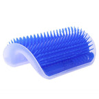 Cat Scratcher Corner Pet Brush Comb Play Cat Toy Plastic Scratch Bristles Arch Massager  Self Groomer with Catnip Pouch Cat Wall Corner Massage Groomer Cat Self Grooming Brush