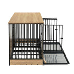 Wooden Dog Crate Furniture with Two Combined Rooms for Medium to Large Dogs