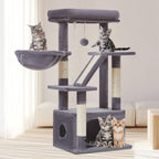 38-Inch Cat Tree for Indoor Cats | Kitten Tower with Condo, Hammock & Perch