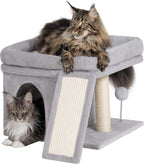 Cat Tree for Large Cats 24in Tower with Perch Condos Scratching Post