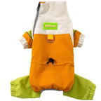 Reflective Color Block Dog Jumpsuit, Waterproof Four-legged Pet Outdoor Coat, Adjustable Design Small Dog Fleece Down Jacket