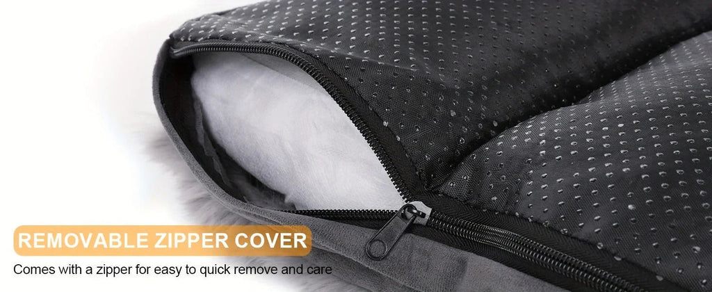 Extra Large Orthopedic Dog Bed - Luxurious Plush Faux Fur Kennel, Bite-Resistant, Dirt-Repellent and Machine Washable Pet Mat with Anti-Slip Bottom, Stylish for Living Rooms, All-Season Comfort & Joint Support for Large Dogs
