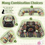 5-in-1 Outdoor Cat Enclosure with Tunnels, Portable Pop-Up Catio Playpen