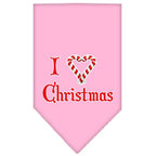Christmas Pet and Dog Bandana Screen Printed, "I Heart Christmas"