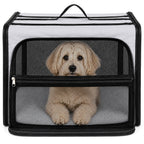 Pet Life ® 'Capacious' Dual-Sided Expandable Spacious Wire Folding Collapsible Lightweight Pet Dog Crate Carrier House