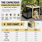 Pet Life ® 'Capacious' Dual-Sided Expandable Spacious Wire Folding Collapsible Lightweight Pet Dog Crate Carrier House
