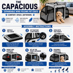 Pet Life ® 'Capacious' Dual-Sided Expandable Spacious Wire Folding Collapsible Lightweight Pet Dog Crate Carrier House