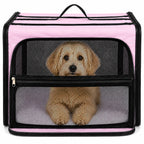 Pet Life ® 'Capacious' Dual-Sided Expandable Spacious Wire Folding Collapsible Lightweight Pet Dog Crate Carrier House