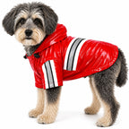 Pet Life ® 'Reflecta-Glow' Reflective Waterproof Adjustable Dog Raincoat Jacket w/ Removable Hood