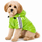 Pet Life ® 'Reflecta-Glow' Reflective Waterproof Adjustable Dog Raincoat Jacket w/ Removable Hood