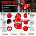 Pet Life ® 'Reflecta-Glow' Reflective Waterproof Adjustable Dog Raincoat Jacket w/ Removable Hood