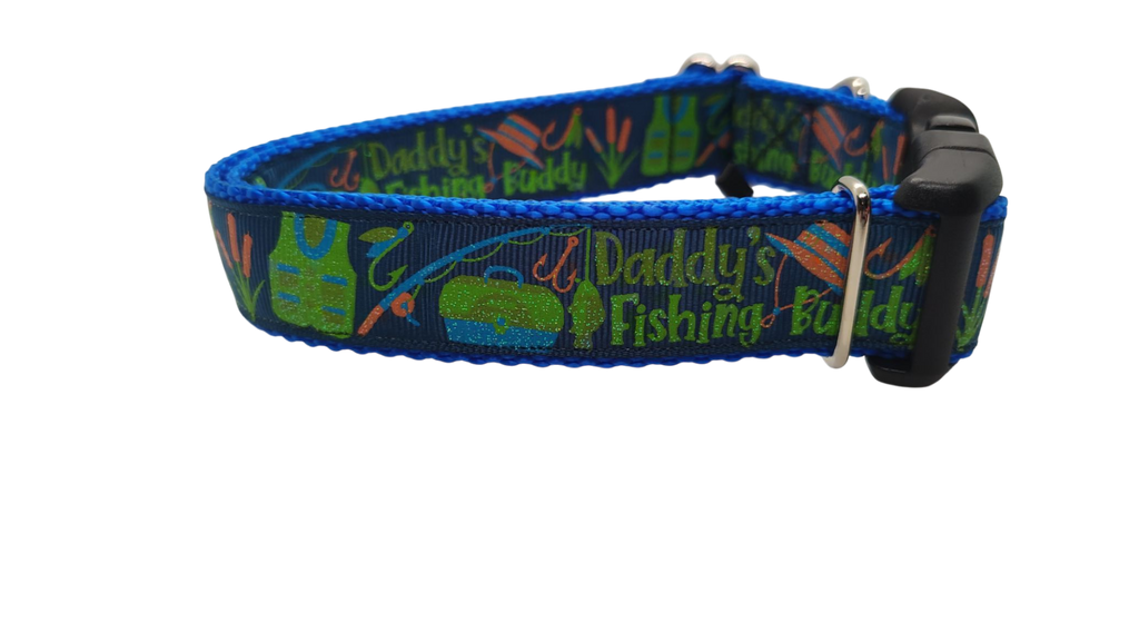 Daddy's Fishing Buddy Nylon Dog Collar