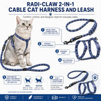Touchcat 'Radi-Claw' Durable Cable Cat Harness and Leash Combo
